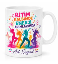 Zumba Dansı Kalori Yakan Ritimli Hareketli Neşeli Kupa Bardak Hediye