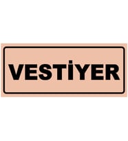 VESTİYER YAZILI YÖNLENDİRME LEVHASI (Bakır)