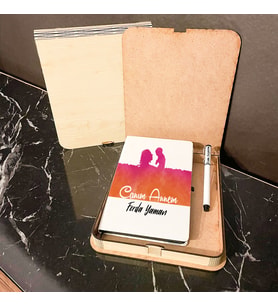 Canım Annem Ahşap Kutulu Defter Kalem Set