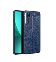Xiaomi Mi 12 Lite Kılıf Deri Görünümlü Slim Silikon (Lacivert)