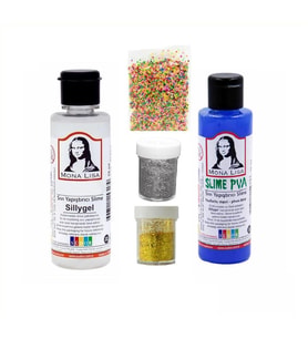 Slime Seti Fosforlu Mavi Renk 70 ML Renkli Slaym Südor Sılaym Seti 70 ML Slime Borax