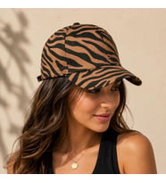 Valkyrie Kahverengi Zebra Desenli Kadın Şapka Ayarlanabilir Baseball Cap Pamuk Günlük Spor Şapka