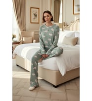 Kadın Ekose Desenli Uzun Kollu Pijama Takımı Fonksiyonel Dayanıklı Kaliteli Konforlu Rahat