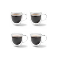 4’lü Set Kulplu Cappuccino Bardağı Latte Bardağı Çift Cidarlı Americano Bardağı 250 ml Kahve Bardak
