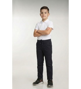 Çocuk Rıbana Bel SİYAH Canvas Okul Pantolonu (OKULA DÖNÜŞ)