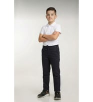 Çocuk Rıbana Bel SİYAH Canvas Okul Pantolonu (OKULA DÖNÜŞ)
