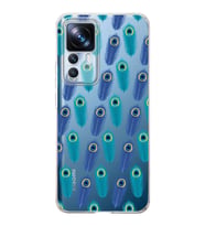 PrintiFy Xiaomi Mi 12T Pro ile Uyumlu 1mm Slim Fit Nazar Boncuğu 4 Baskılı Şeffaf  Kılıf