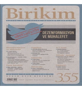 Birikim Aylık Sosyalist Kültür Dergisi Sayı: 355 Kasım 2018
