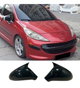 Peugeot 207 Batman Yarasa Ayna Kapağı Parlak Siyah ABS 2006 2007 2008 2009 2010 2011 2012
