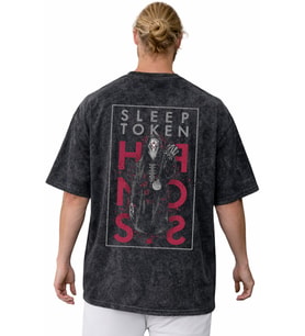 Sleep Token Rock Metal Müzik Grubu Sırt Baskılı Unisex Oversize Vintage Yıkamalı Tişört
