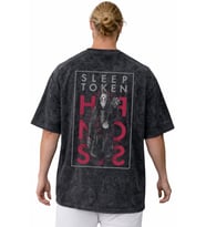 Sleep Token Rock Metal Müzik Grubu Sırt Baskılı Unisex Oversize Vintage Yıkamalı Tişört