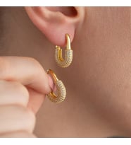 925 Ayar Gümüş Çengelli İğne Küpe (Gold)