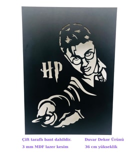 Harry Potter Figürlü Duvar Dekor Ürünü (Mat Siyah)