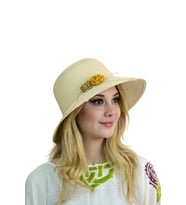 Kadın Hasır Şapka 3873 (Krem)