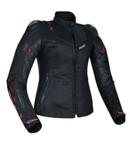 CE3400 Motosiklet Montu Kadın 4 Mevsim Oxford 600-D Dayanıklı Deri Kumaş Motorcu Mont Women Black