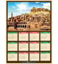 Salnameya Kurdi 2026an - 2026 Kürtçe Takvim - Mêrdîn - Mardin (33*45 EBAT) (Çok Renkli)