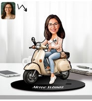 Kişiye Özel Motorcu Kadın Tasarımlı Karikatür Biblo-3