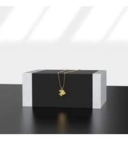 Kişiye Özel 925 Ayar Gümüş Minimal Kalp Detaylı Yapboz Kolye (Gold)