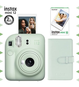 Instax mini 12 Yeşil Fotoğraf Makinesi-10'lu Film ve Laporta Albüm Seti