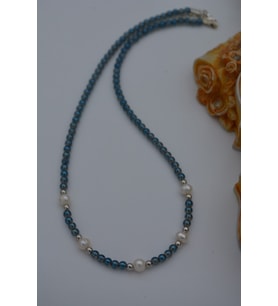 STONEAGE Kristal ve Gerçek İncili Bayan Kolye Doğal Taş (Altın / Dore)