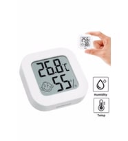 2 Adet Digital Lcd Termometre - Akıllı Sıcaklık Ve Nem Ölçer - Beyaz - Anlık Takip Özelliği (209 - Açık Ton)