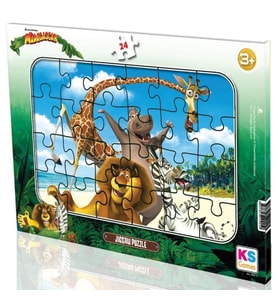 KS Games 24 Parça Çerçeveli Çocuk Yapboz - Madagascar - Erkek Çocuk - MG704 - 3 Yaş Üzeri