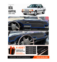 e-biz KİA KAPİTAL (1994-1996) Uyumlu Torpido Koruma, Torpido Örtüsü, Torpido Kılıfı - Siyah-Mavi - KI009
