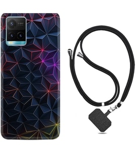 Vivo Y11S Y21S Y20 Y20S Y70 Kılıf Boyun Askılı Silikon Renkli Prizmalar 1783