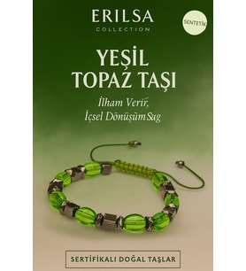 Sertifikalı Sentetik Yeşil Topaz Taşı Bileklik - İlham Veren İçsel Dönüşüm Takısı (Çok Renkli)