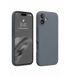 Newface Apple iPhone 16 Plus Kılıf Nano içi Kadife Silikon - Gri