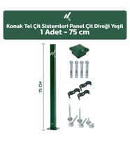 KONAK TEL ÇİT SİSTEMLERİ 1 ADET PANEL ÇİT DİREĞİ 75 CM AKSESUARLAR DAHİL (Yeşil)