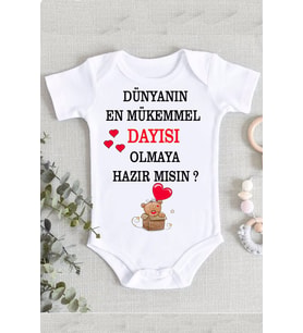 Unisex En Mükemmel Dayı Baskılı Bebek Zıbın Body