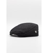 Erkek Jean Flat Cap Kasket - Siyah Kot Şapka  Standart Fit/Esnek