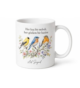 Birdwatching Temalı Baskılı Kupa Bardak Hediye Kuş Gözlemcisi Özel Tasarım