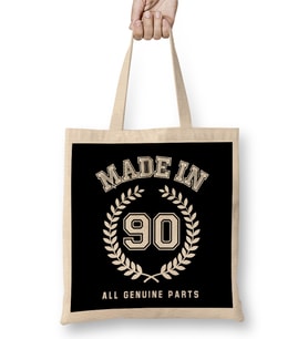 1990 Made In 90 All Genuine Parts Bez Çanta Uzun Saplı