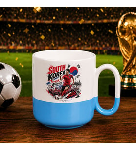 BK Gift Güney Kore Taraftar Temalı 2026 Dünya Kupası Tasarımlı Mavi Joyful Kupa Bardak