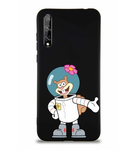 Huawei Y8P Soft Premier Kapak Sandy Tasarımlı Silikon Kılıf - Siyah (Şeffaf)