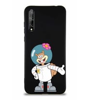 Huawei Y8P Soft Premier Kapak Sandy Tasarımlı Silikon Kılıf - Siyah (Şeffaf)