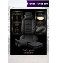 focus 2016 Koltuk ve Kılıf uyumlu Lüks Siyah Minder Yastık 2 Minder 2 Yastık