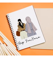 Kız Arkadaş Tesettürlü - Açık ( Hep Yan Yana ) Tasarımlı Defter