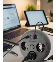 Çoklu Priz Akım Koruma 3 Soket 3 USB Type C Hızlı Şarj 2m Uzatma Kablosu