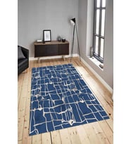 Dijital Baskılı Yıkanabilir Kaymaz Modern Renkli Salon Halısı Mutfak Halısı Yolluk ND-HY-1005 (Lacivert)