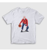 Presmono Unisex Çocuk Beyaz Basketball Basketbol Albert Einstein T-Shirt 330502tt