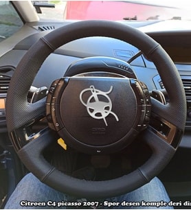 Citroen C4 Picasso 2012 Araca Özel Direksiyon Kılıfı (NOKTA DÜZ) (Karışık)