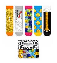 Carnaval Socks 5'li Civciv & Kedi Desenli Çorap Koleksiyonu  / Özel Tasarım Premium Kutulu Çorap Seti