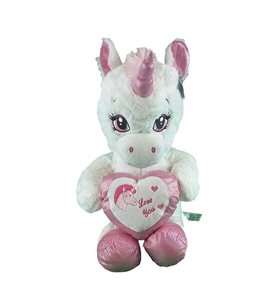 63019 Peluş 60 cm Kalpli Boynuzlu At