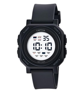 Captiva 30 mt Suya Dayanıklı Digital Alarm-Kronometre-Led Işık Spor Kasa Çoçuk Kol Saati CPT.X017 (Siyah)