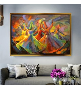Altın Çerçeveli dekoratif tablo l1893 (Gold)