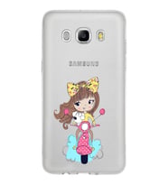 Samsung Galaxy J5 2016 Kapak Vespagirl Tasarımlı Şeffaf Silikon Kılıf
