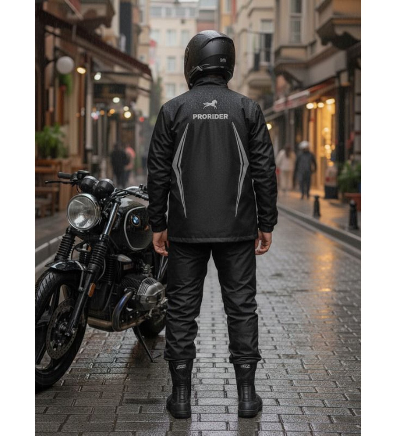 Rich I COVERALL JACKET サイズ46 Motosiklet Lüx Yağmurluk Takım Waterproof Oxford Kumaş Astarlı